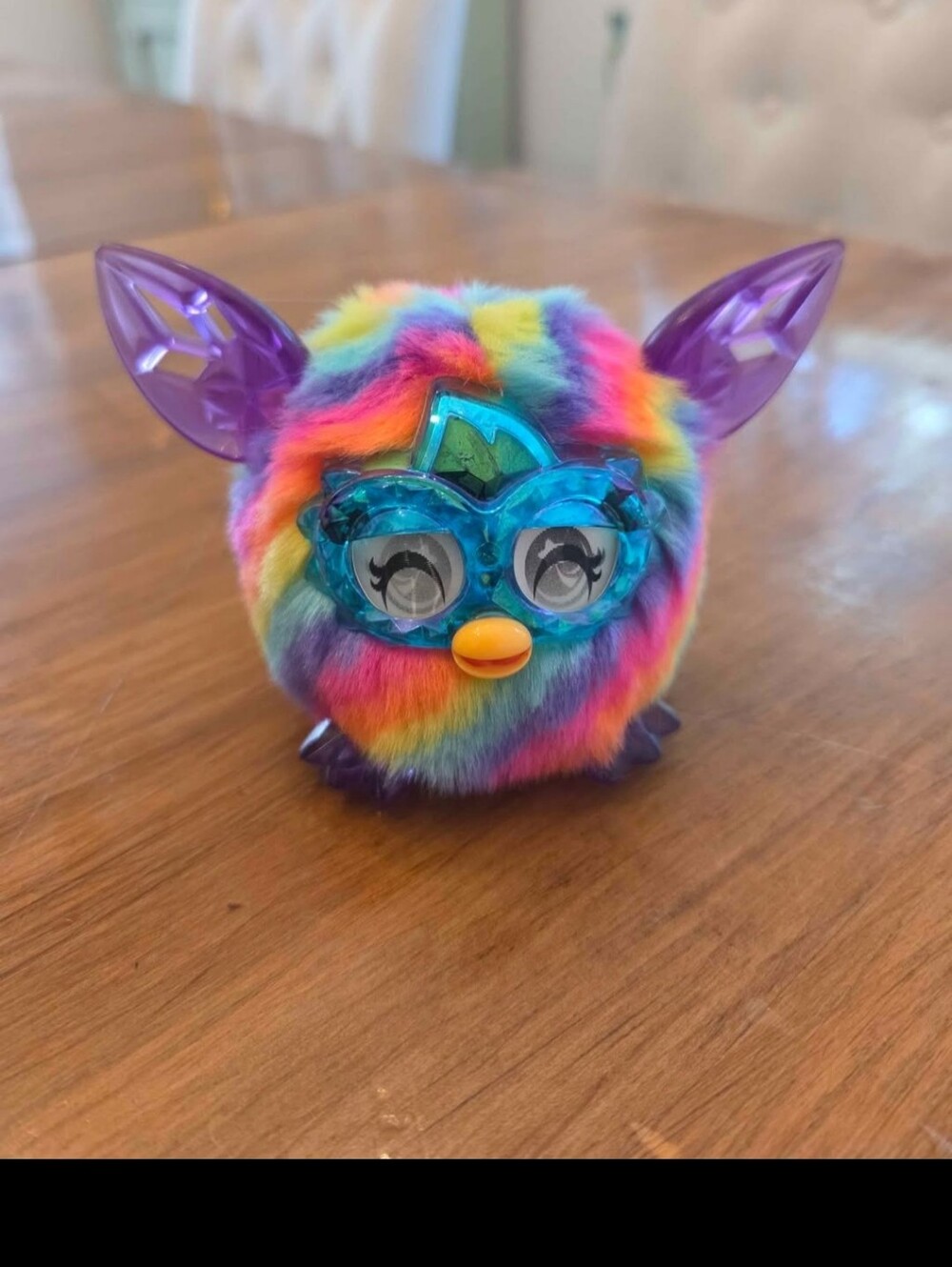 Rainbow Furry Collectible Toy with Purple Accents -furbling Mini